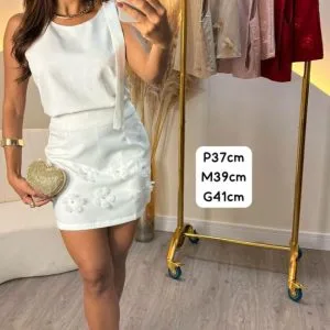 Hermoso Conjunto Blusa Con Falda Corta😍👍