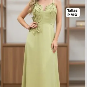 Hermoso Vestido Largo con detalle de Flor.😊👍💋