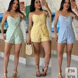 Hermoso Conjunto a Rayas Blusa con Short😊👍