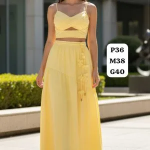 Bello Conjunto Top con Falda Larga🤩👍