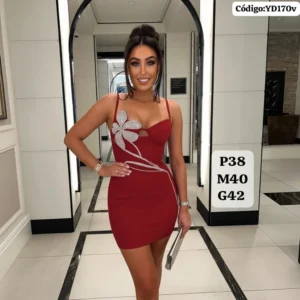 Hermoso Vestido Corto con Detalles de Piedras🥰👍