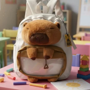 Hermosa Mochila con Peluche Capibara.