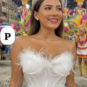 Hermoso Top con detalles de pluma⭐👍.