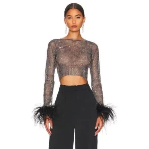 Hermosa Blusa con detalles de Piedra Manga Larga😊👍