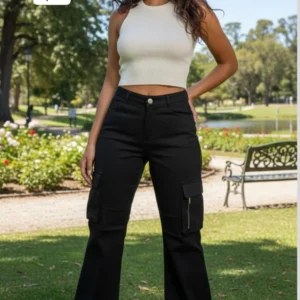 Hermoso Pantalon Jeans Tipo cargo Liso🥰👍