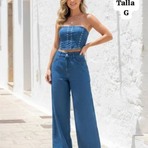 Hermoso Conjunto Blusa y Pantalon tipo Jeans😍👍