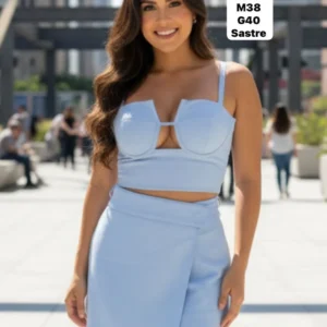 Hermoso Conjunto Top y Short Falda😍👍💋