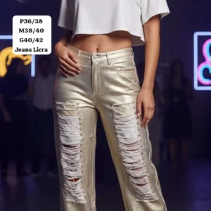 Hermoso Pantalon Con Detalles de desgarre en la Pierna🥰👍