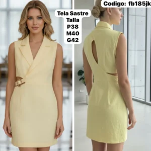 Hermoso Vestido Corto con Detalle de Escote En La Cintura☺️👍