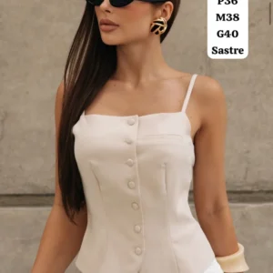 Hermosa Blusa De Tiro y Con Botones🤩👍