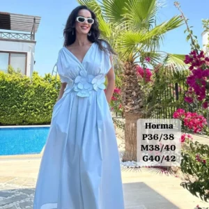 Hermoso Vestido Largo Con Detalles de Flores😘👍