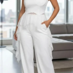 Hermoso Conjunto Blusa Corta con Flecos con Pantalón😘👍💋